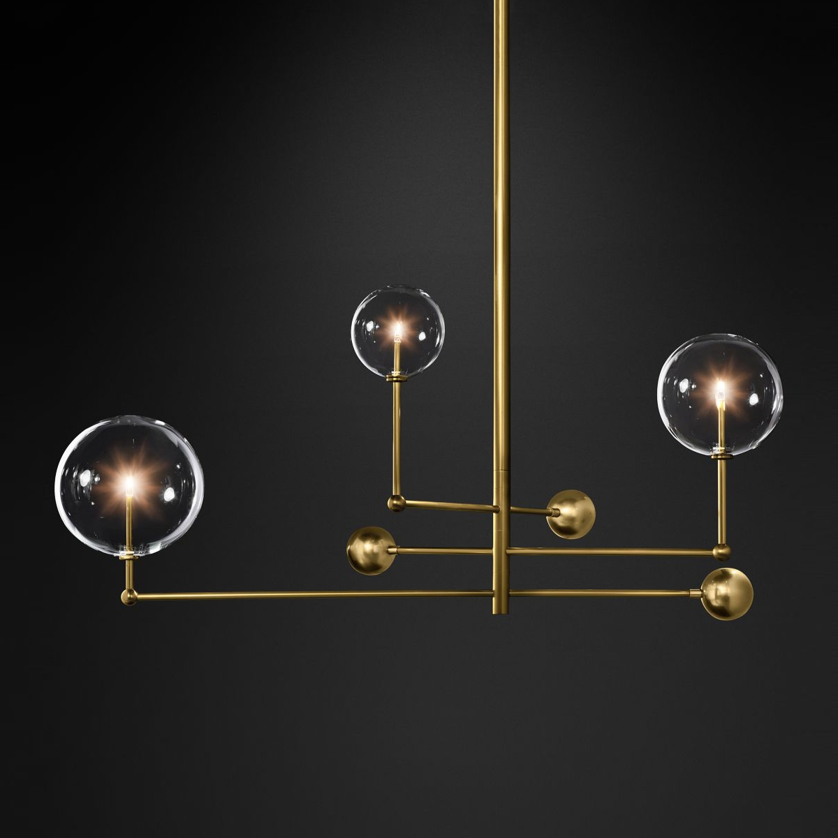 Люстра на штанге Delight Collection Globe Mobile KG0835P-3 brass в Санкт-Петербурге