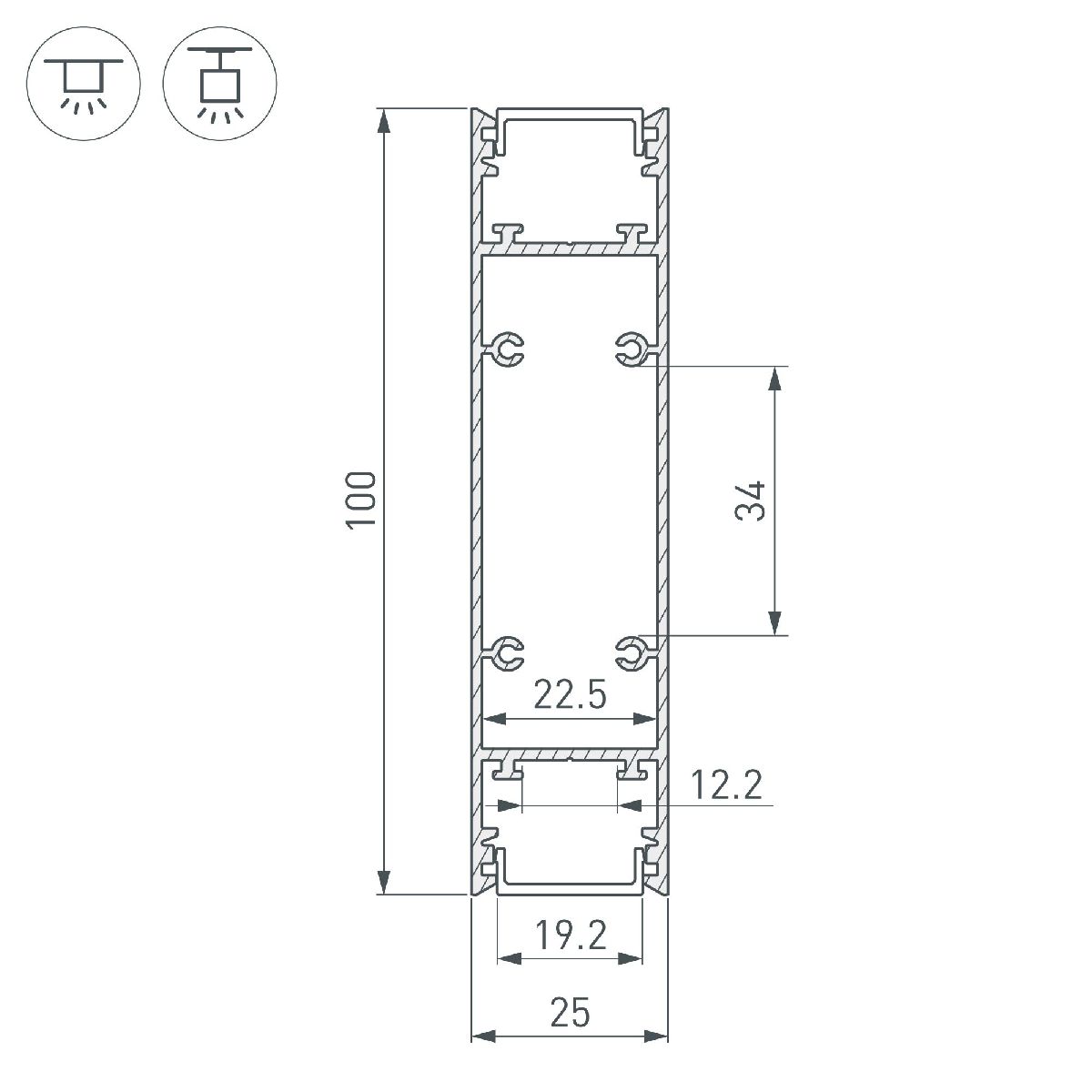 Алюминиевый профиль Arlight SL-LINE-25100-DUAL-2500 MINT 050519 в Санкт-Петербурге