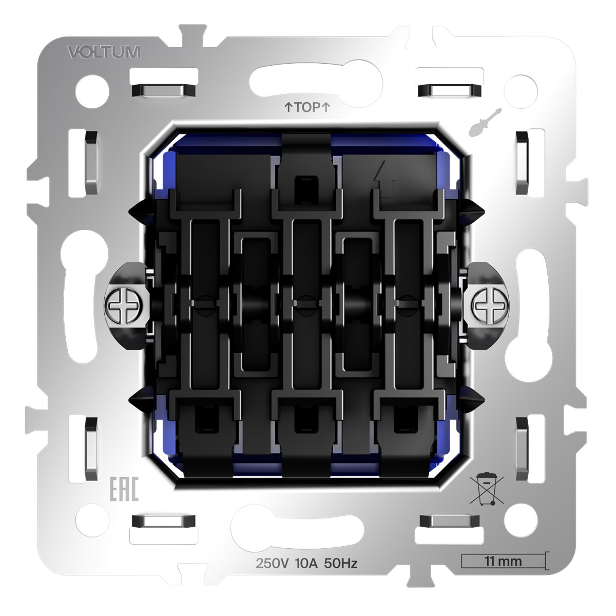 Механизм выключателя трехклавишного 10А Voltum S70 VLS0301M в #REGION_NAME_DECLINE_PP#