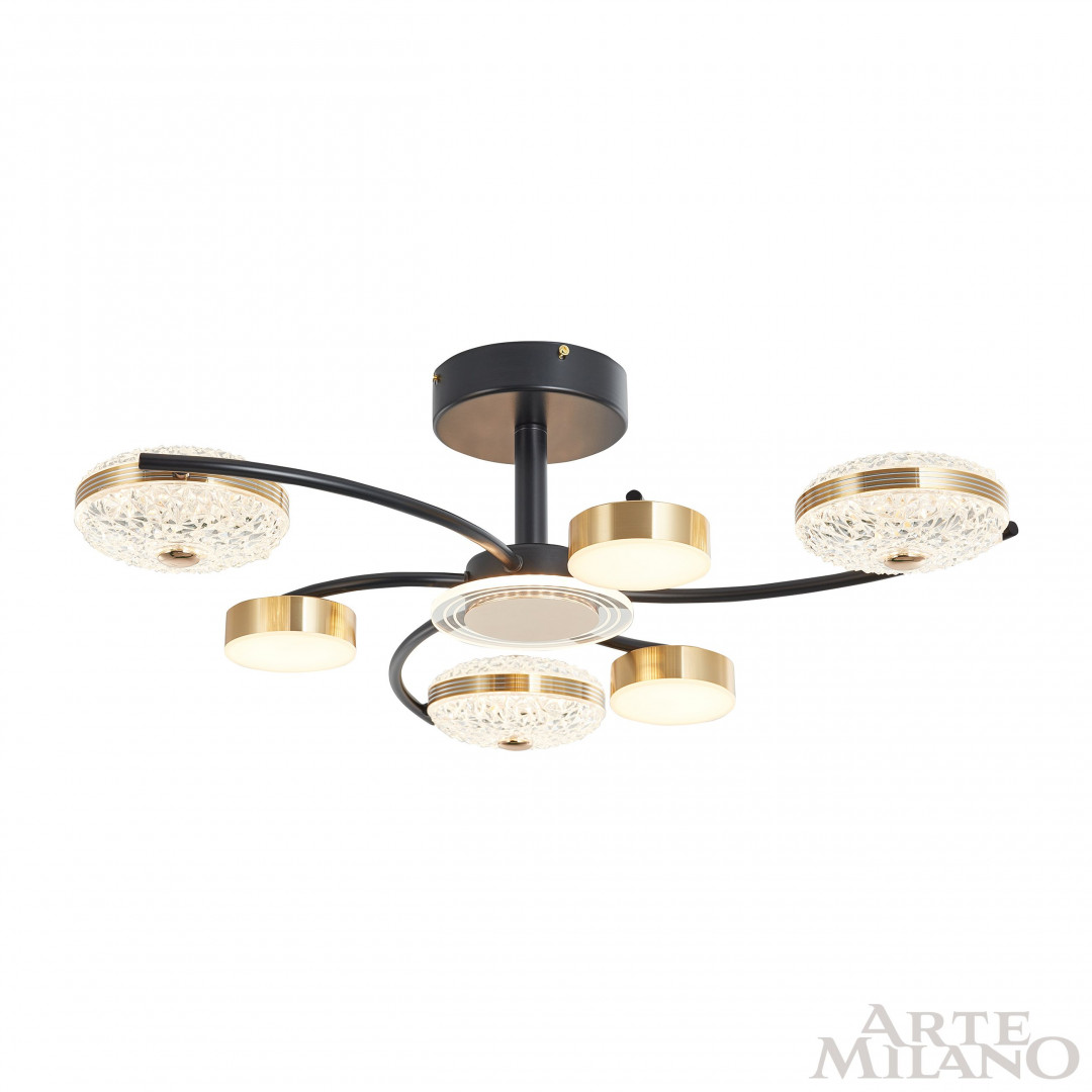 Потолочная люстра Arte Milano Ferrara 279169/3+3 BK/GD в #REGION_NAME_DECLINE_PP#