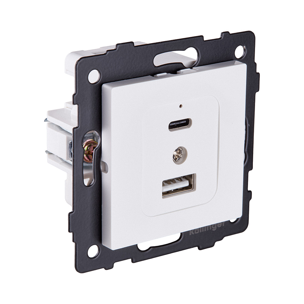 Розетка USB A+C 20W, белый матовый Kollinger REA-037WM для Aspekt, Eleganz, Reflex в #REGION_NAME_DECLINE_PP#