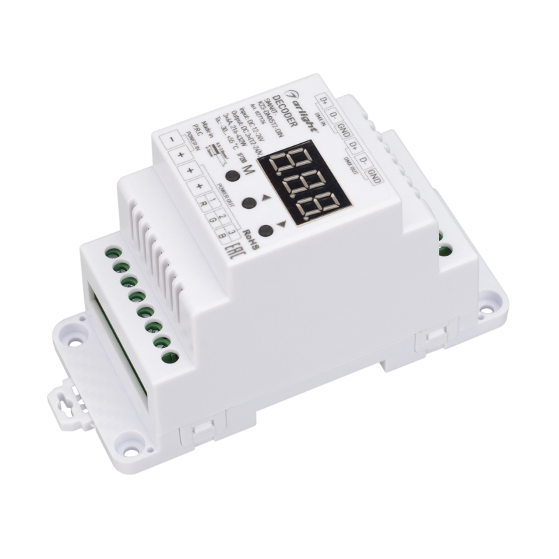 Декодер Arlight Smart-K23-DMX512-Din (12-24V, 3x6A) 027126 в Санкт-Петербурге