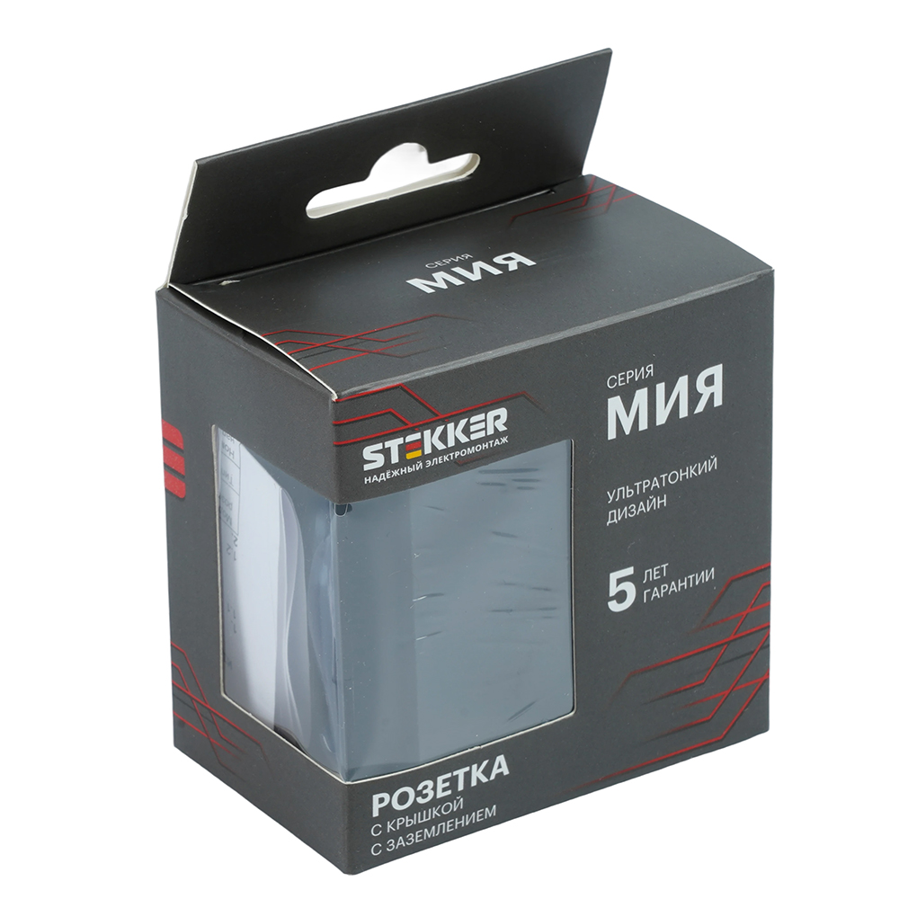Розетка 1-местная Stekker 250В 16А Мия RST16-3112-05 50455 в #REGION_NAME_DECLINE_PP#