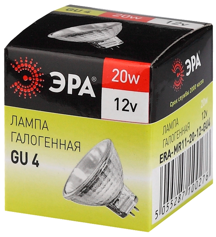 Лампа галогенная Эра GU4 20W 3000K GU4-MR11-20W-12V-30CL C0027361 в Санкт-Петербурге