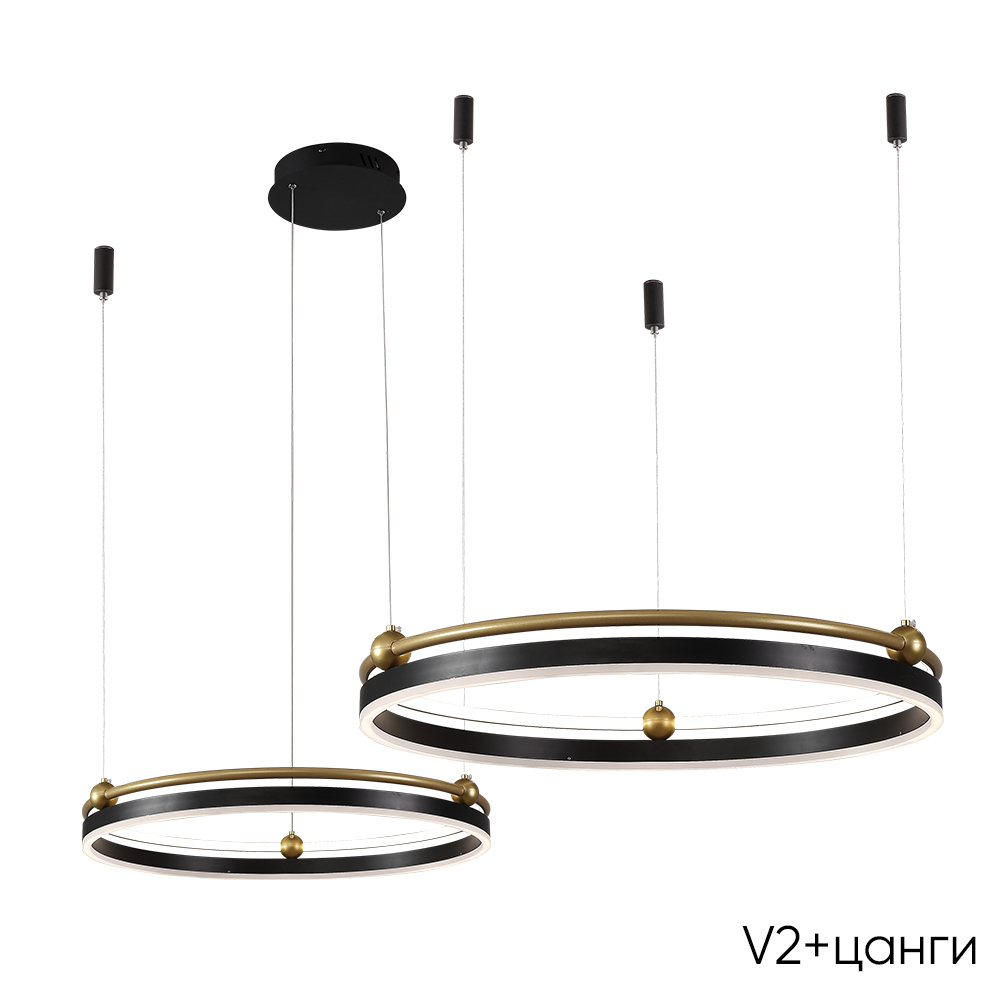 Подвесная люстра Crystal Lux FERNANDO SP123W LED  BLACK/GOLD в Санкт-Петербурге