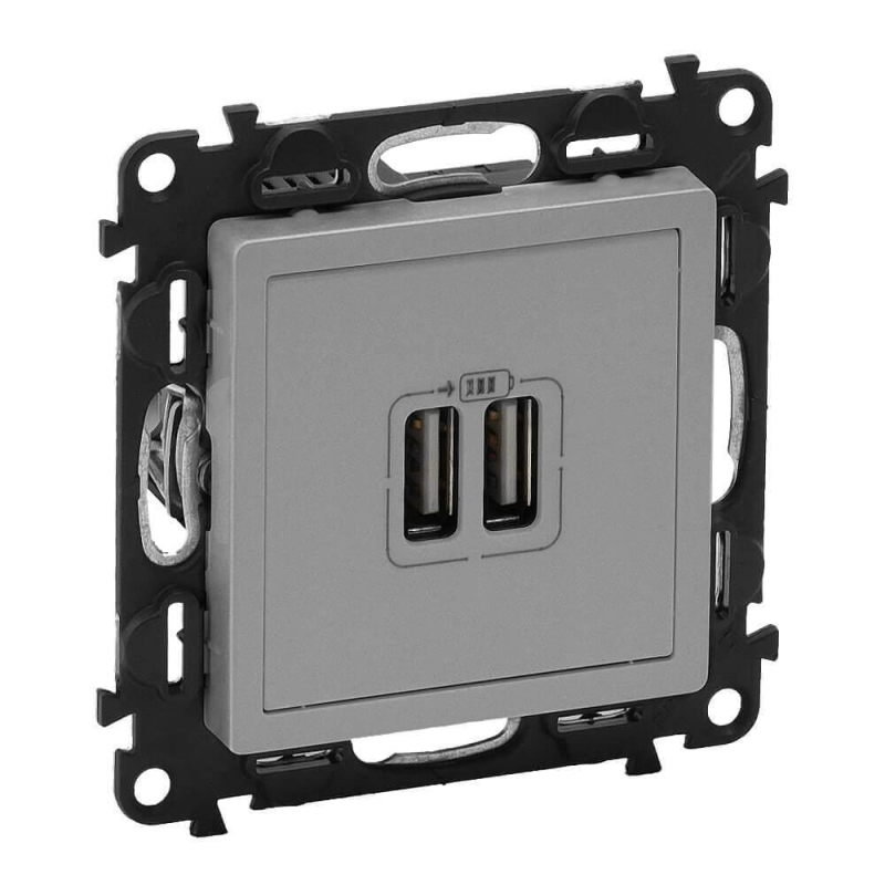 Розетка USB двойная Legrand Valena Life 240V/5V 1500mA алюминий 753612 в Санкт-Петербурге