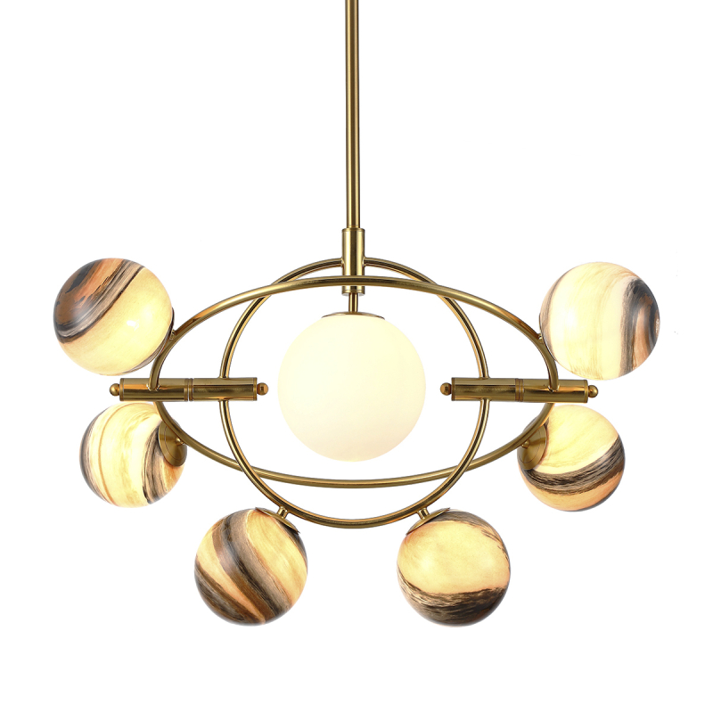 Люстра на штанге Delight Collection Planet KG1122P-7B brass в Санкт-Петербурге