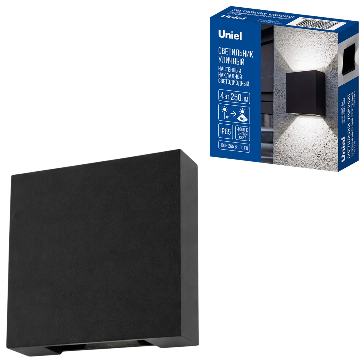 Уличный настенный светильник Uniel ULU-P33B-4W/4000K IP65 BLACK UL-00013622 в #REGION_NAME_DECLINE_PP#