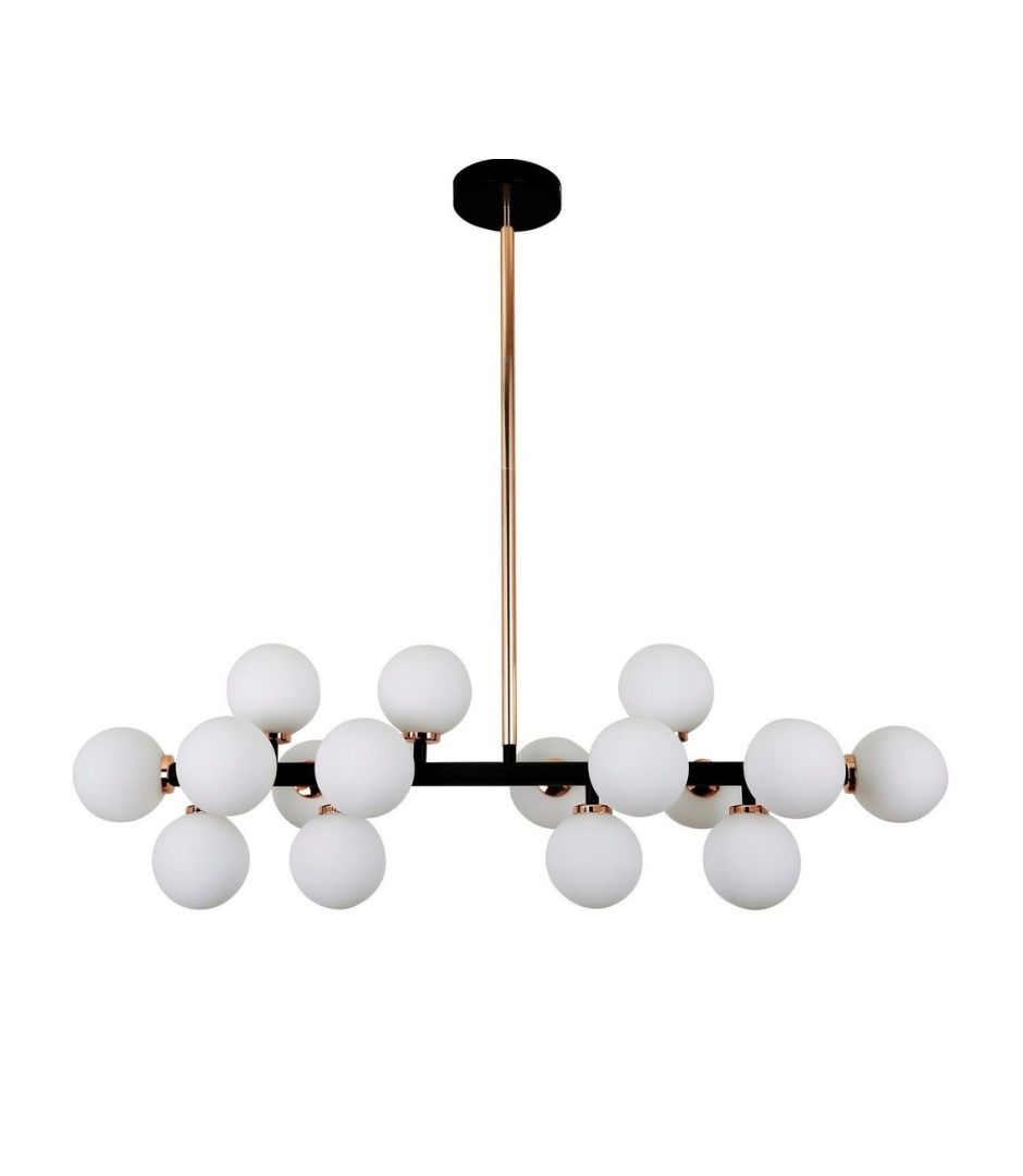 Люстра на штанге Lumina Deco Marsiada LDP 6033-16 BK+MD в #REGION_NAME_DECLINE_PP#