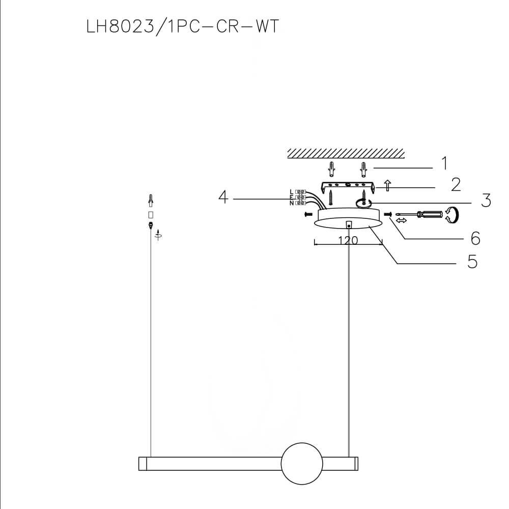 Подвесной светодиодный светильник Lumien Hall Greniya LH8023/1PC-CR-WT в Санкт-Петербурге