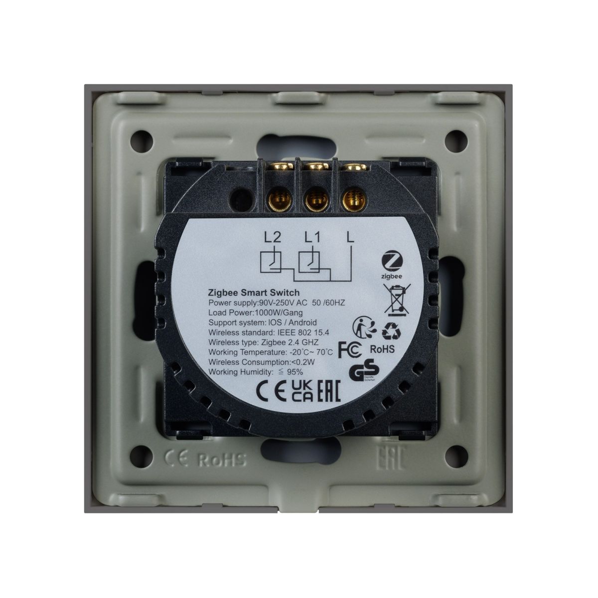 Выключатель сенсорный Arlight SWT-OMALI-S02-ZB-GR (250V, 10A, Zigbee) 050039 в Санкт-Петербурге