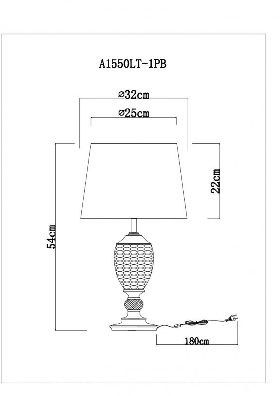 Настольная лампа ARTE Lamp A1550LT-1PB в #REGION_NAME_DECLINE_PP#