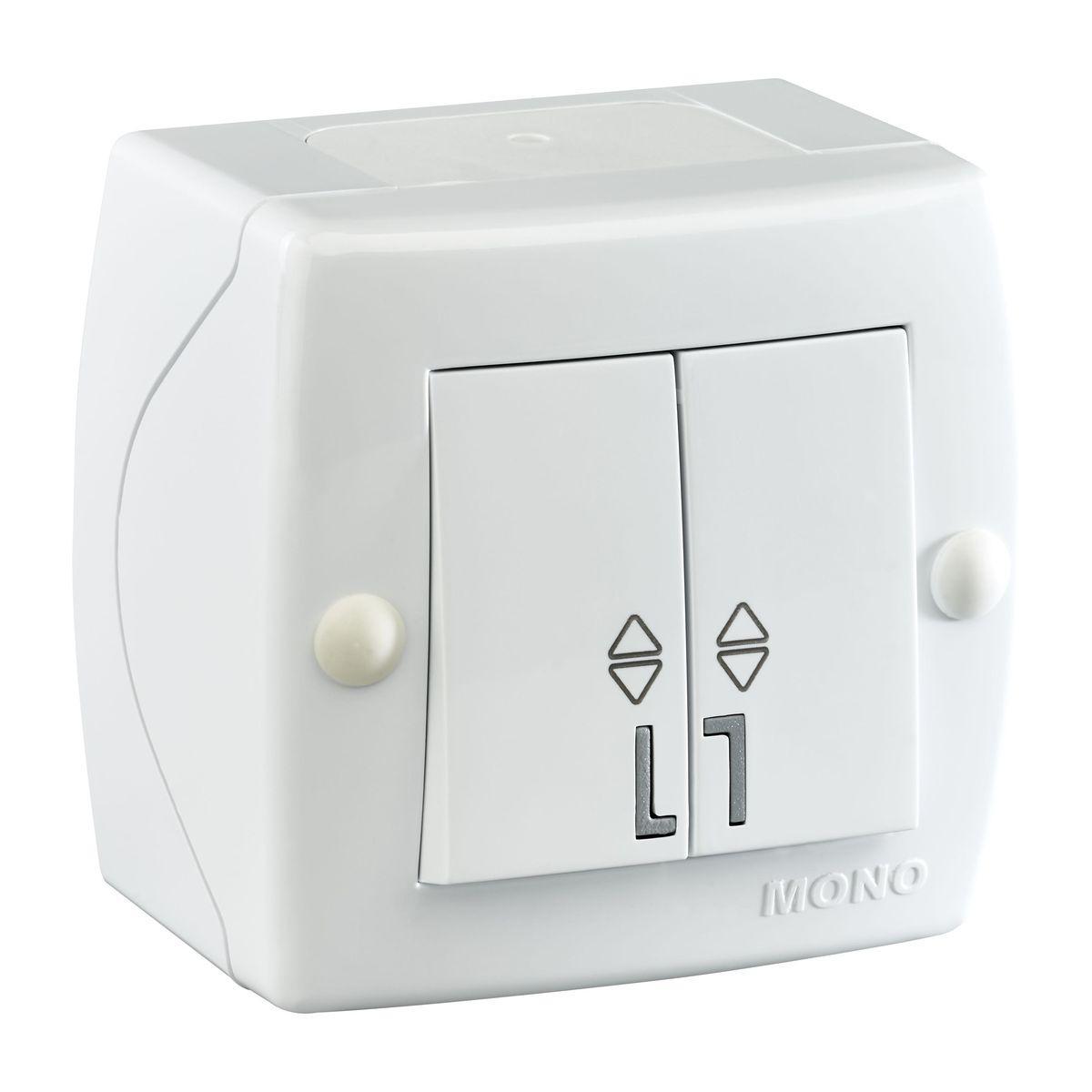 Выключатель двухклавишный проходной Mono Electric Octans IP20 10А 250В белый 104-010101-111 в Санкт-Петербурге