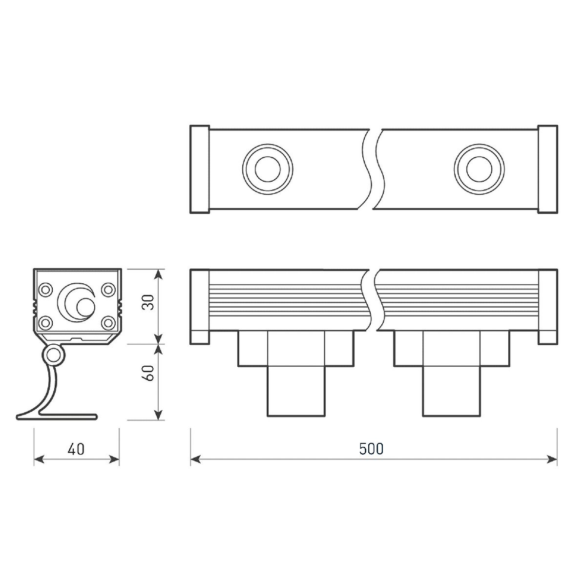 Линейный прожектор Arlight AR-LINE-500-12W Warm3000 (GR, 15x60 deg, 230V) 041726 в Санкт-Петербурге