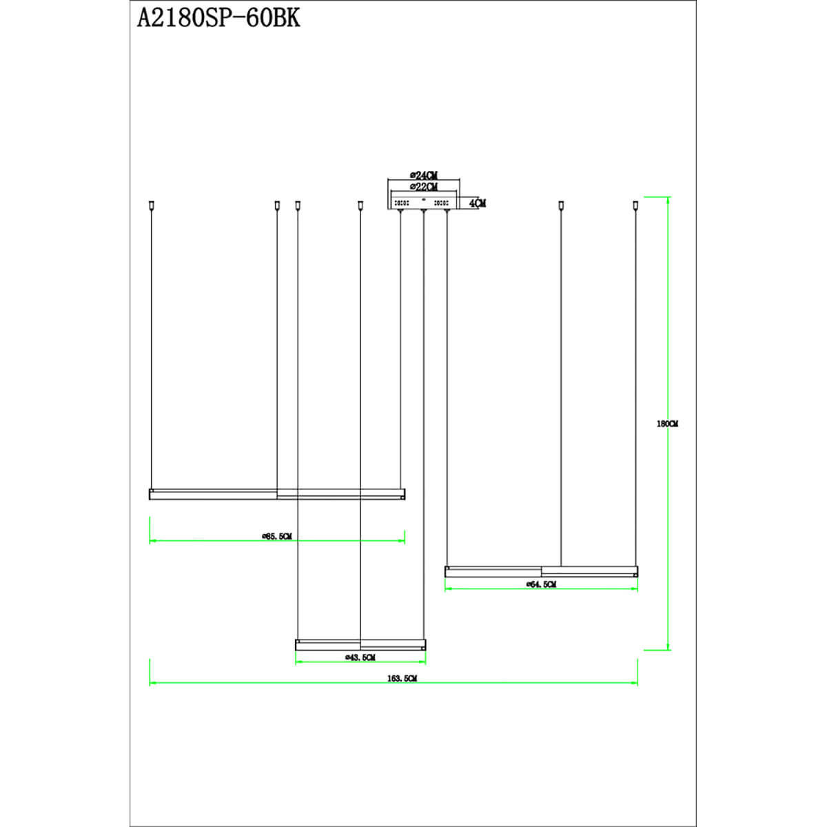 Подвесная люстра Arte Lamp Alfie A2180SP-60BK в Санкт-Петербурге