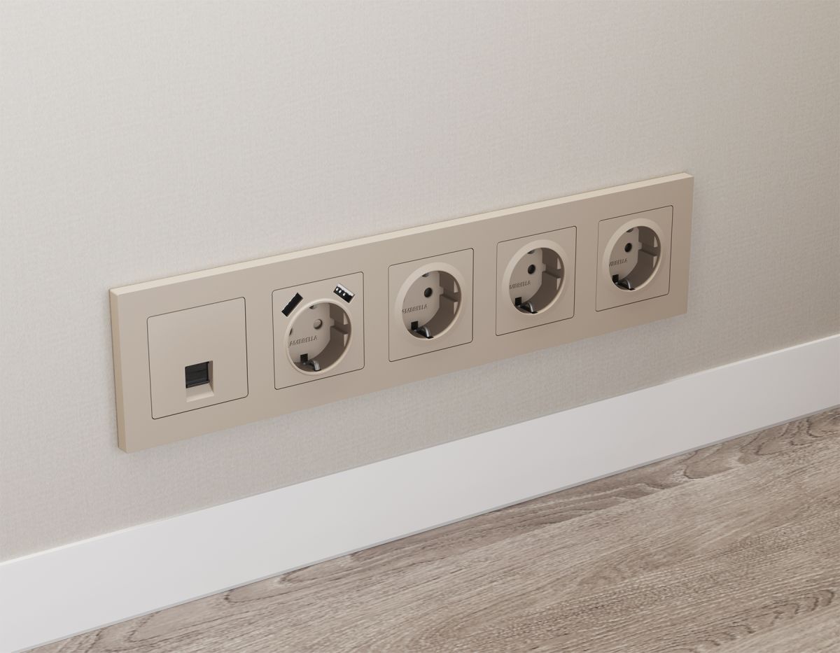 Комплект мех-ма компьютерной розетки RJ-45 экранированной с автоматической защитной шторкой Alfa Серо-бежевый матовый Quant Ambrella Volt MA372005 (AP3720, VM185) в #REGION_NAME_DECLINE_PP#