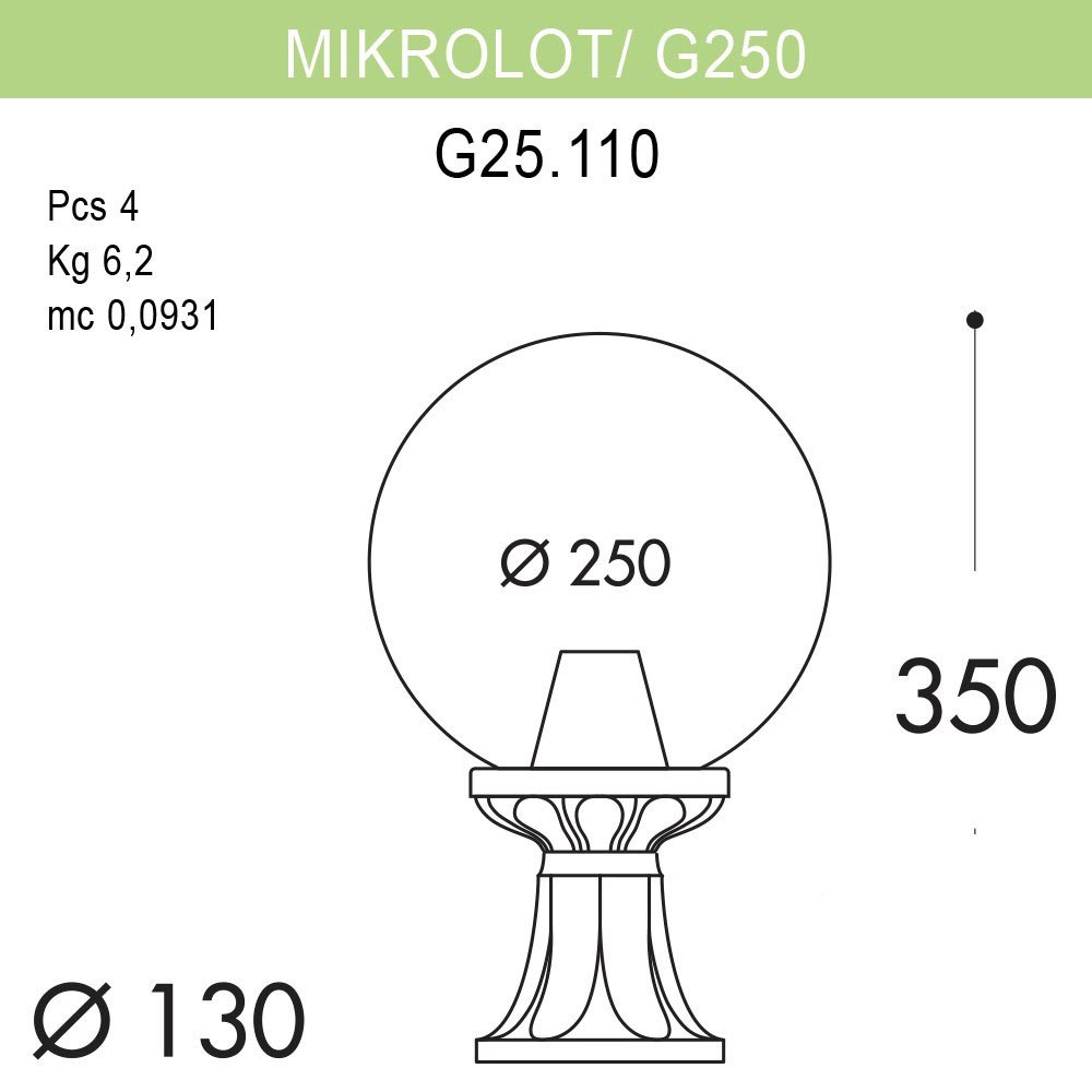 Уличный светильник Fumagalli Microlot/G250 G25.110.000.BYE27 в Санкт-Петербурге