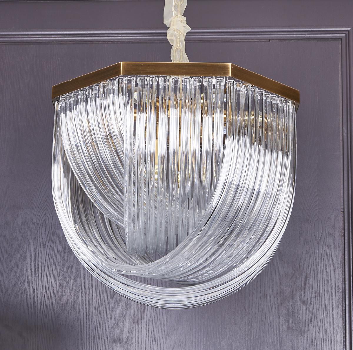 Подвесной светильник Delight Collection Murano Glass A001-554 L9 brass/clear УЦ в Санкт-Петербурге