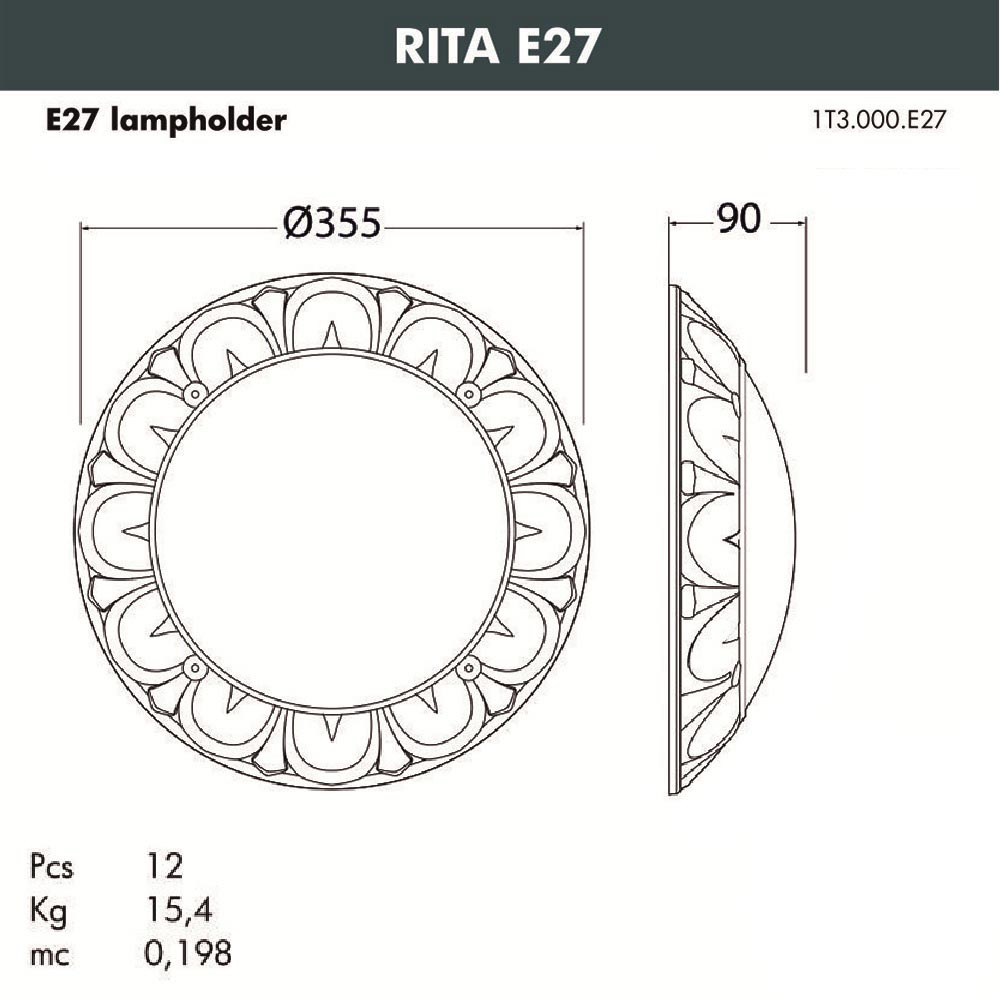 Уличный светильник Fumagalli Rita 1T3.000.000.BYE27 в Санкт-Петербурге