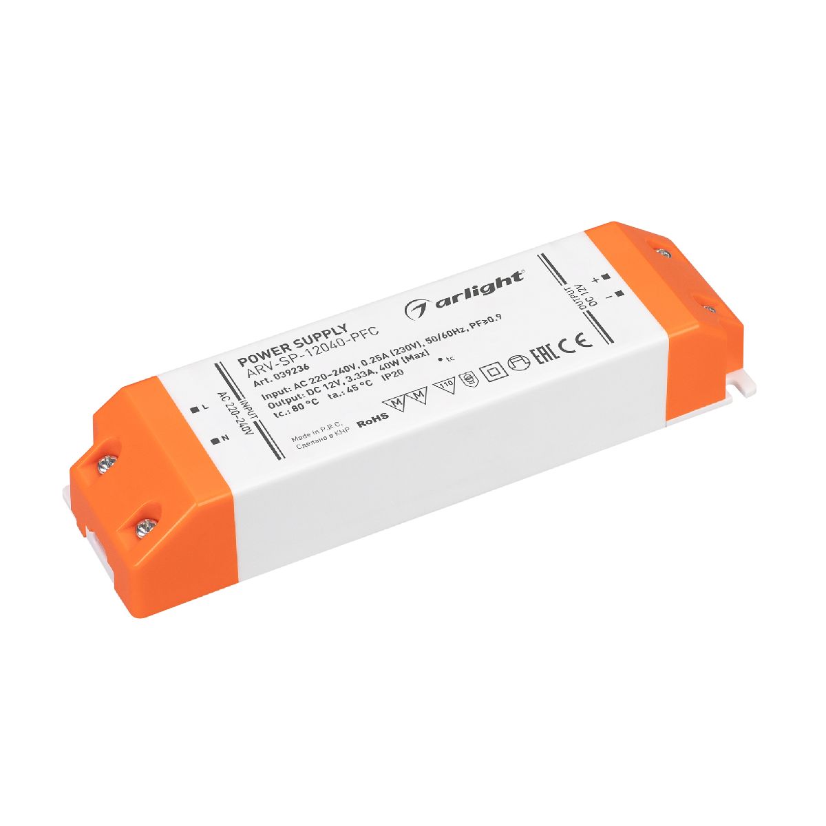 Блок питания Arlight ARV-SP-12040-PFC (12V, 3.33A, 40W) 039236 в Санкт-Петербурге