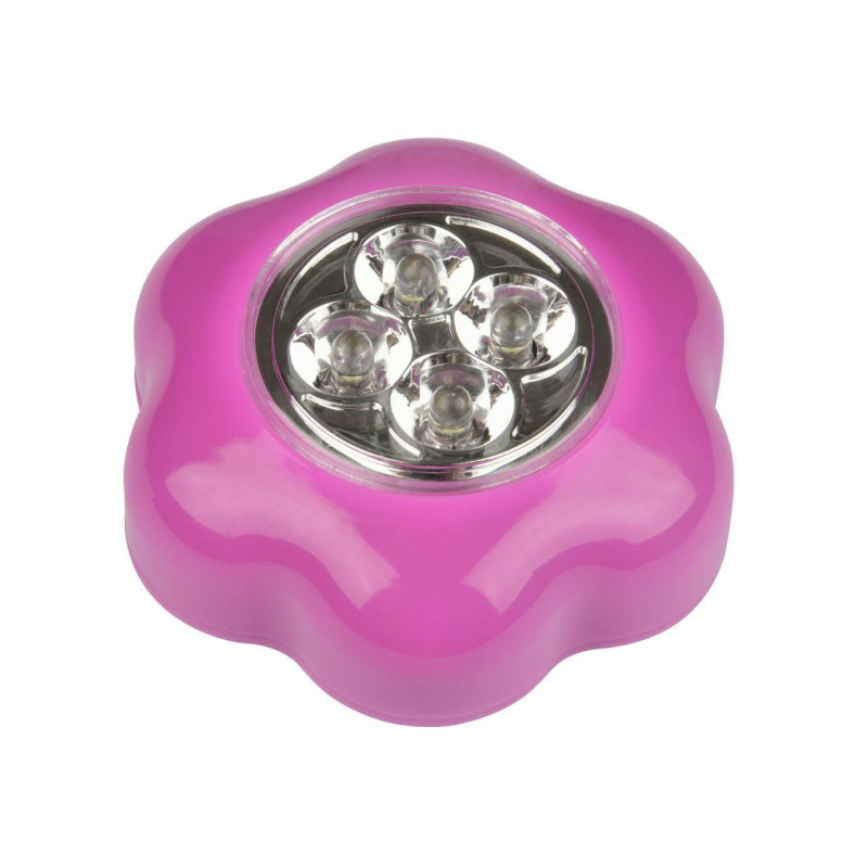Настенный светодиодный светильник (UL-00001990) Uniel Пушлайт DTL-359 Цветок-A/Pink/4LED/3АAA в Санкт-Петербурге