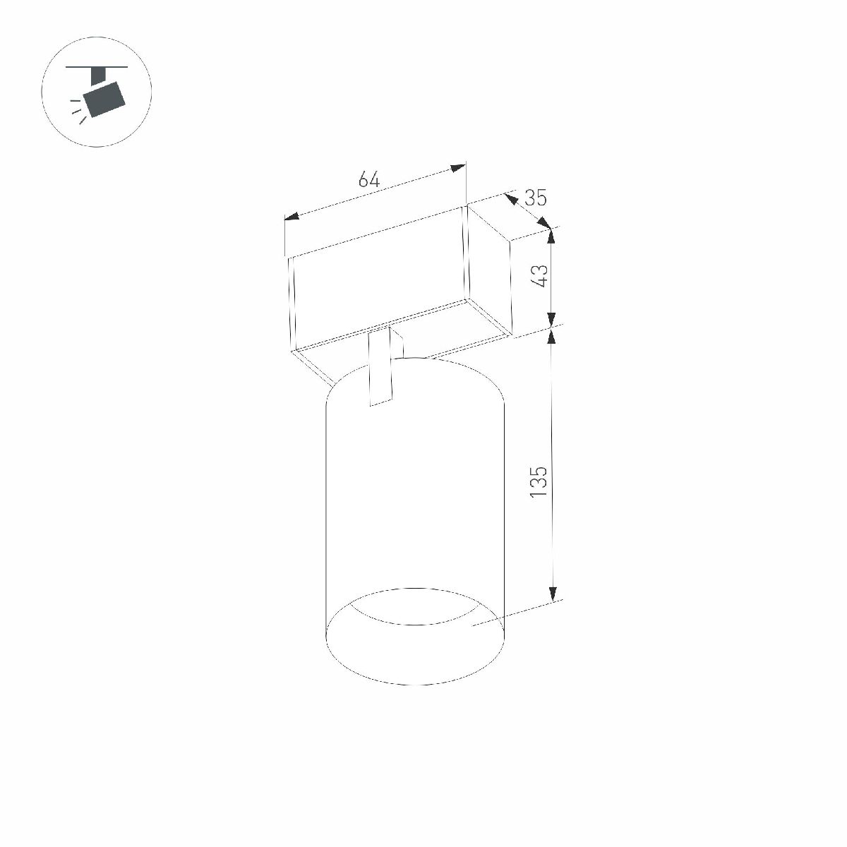 Трековый магнитный светильник Arlight MAG-SPOT-45-R85-12W Warm3000 (BK, 36 deg, 24V, DALI) 046593 в Санкт-Петербурге