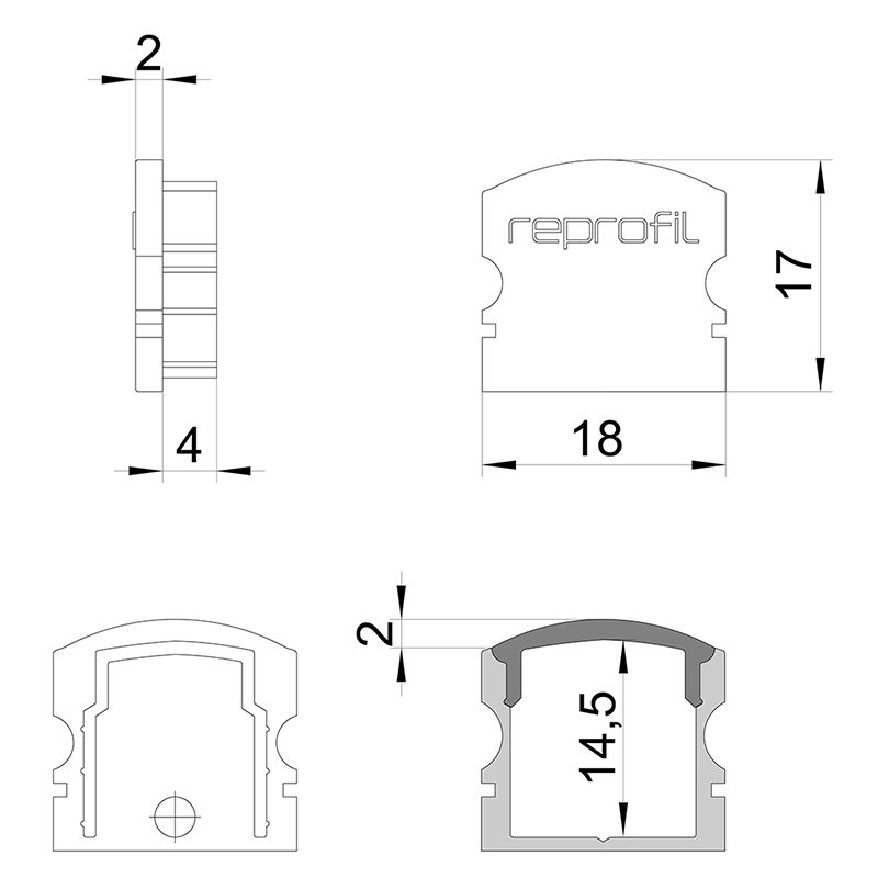 Торцевая заглушка (2 шт.) Deko-Light F-AU-02-12 978562 в Санкт-Петербурге