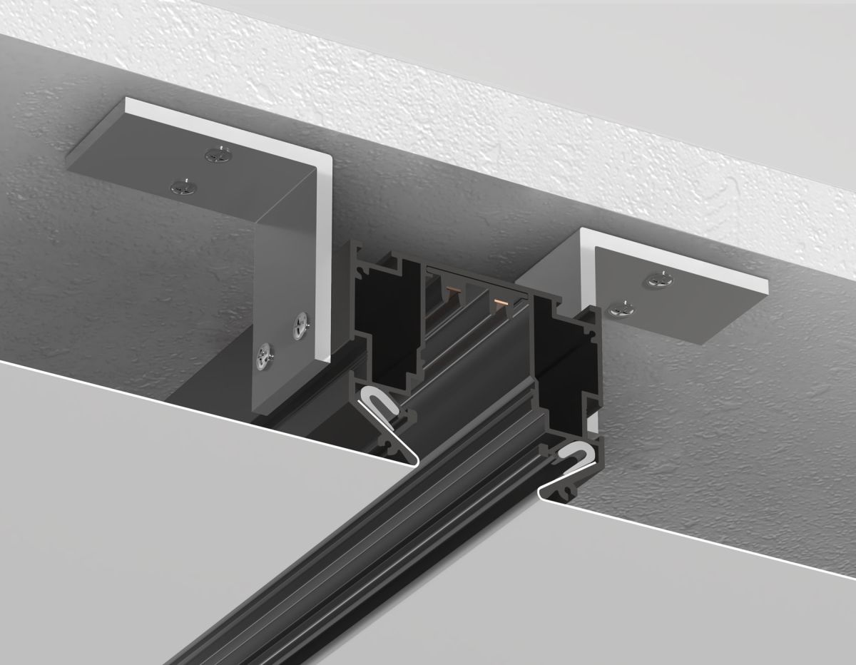 Шинопровод магнитный в натяжной потолок с торц. Заглушк. 2шт Ambrella Light Track System GL1017 в Санкт-Петербурге