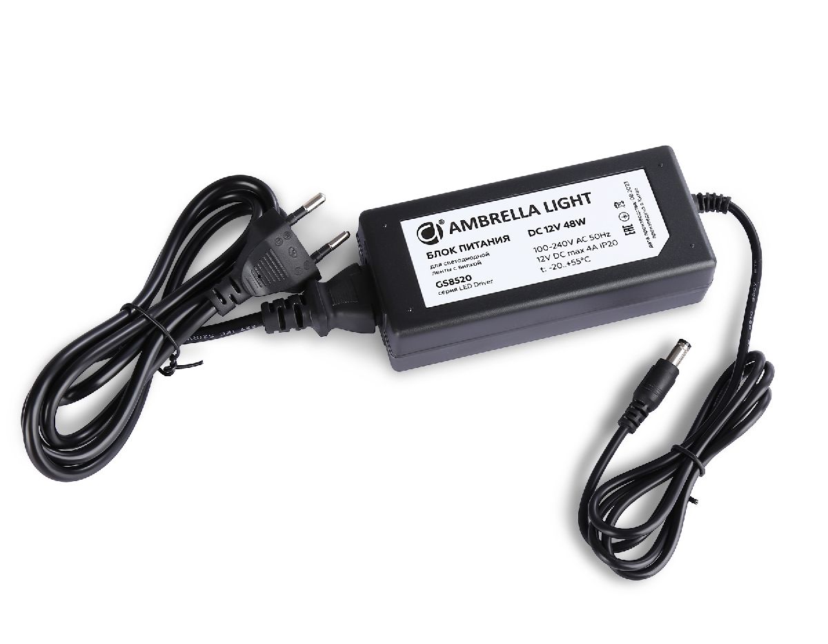 Блок питания Ambrella Light LED Driver 12V 48Вт AC100-240 4A IP20 GS8520 в Санкт-Петербурге