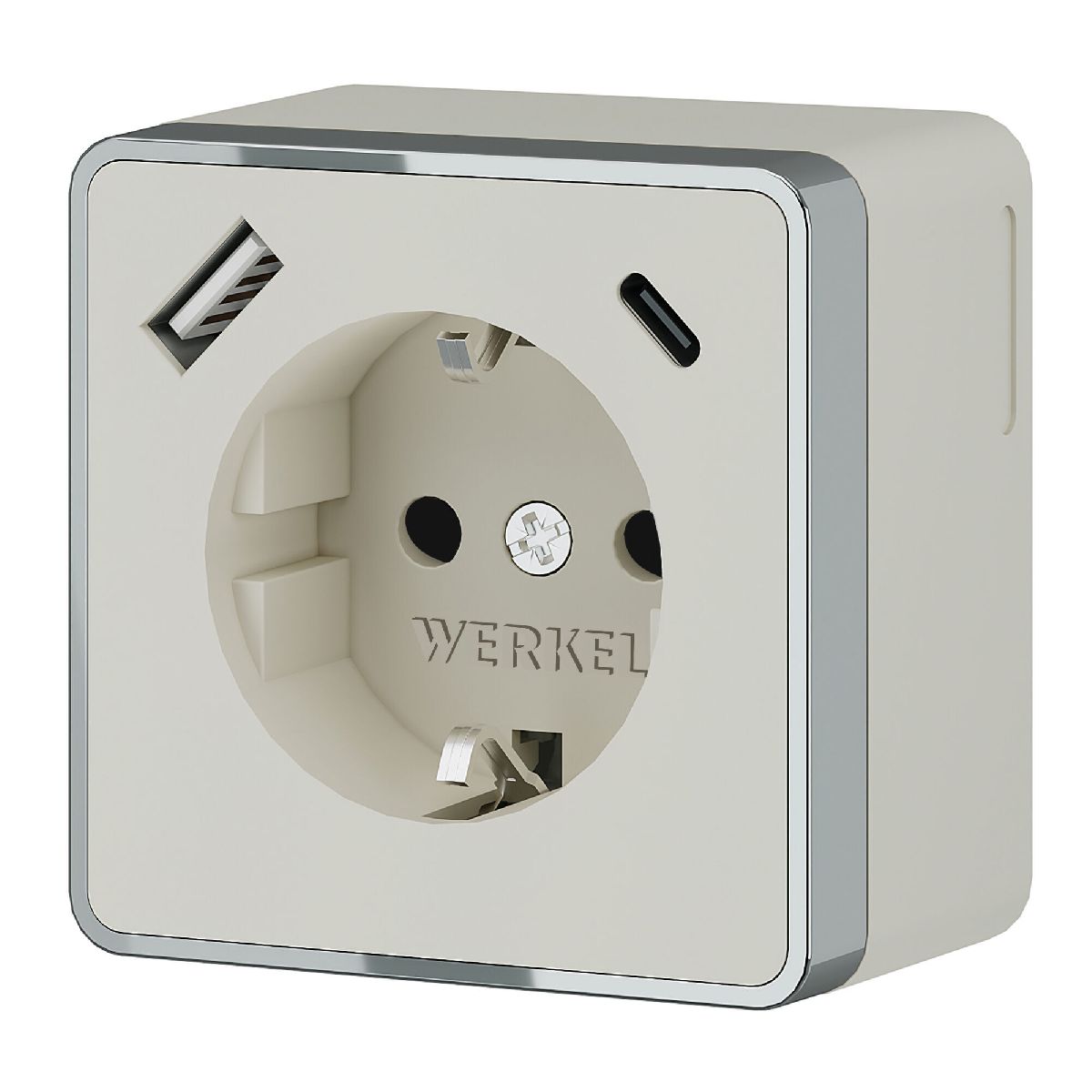 Розетка с заземлением, шторками и USB тип A+C Werkel Gallant W5071703 4690389179600 a057699 в Санкт-Петербурге