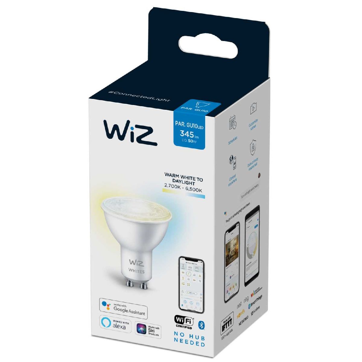 Умная светодиодная лампа Wiz Wi-Fi BLE50WGU10927-65TW 1PF/6 GU10 4,7W 2700K 929002448302 в Санкт-Петербурге