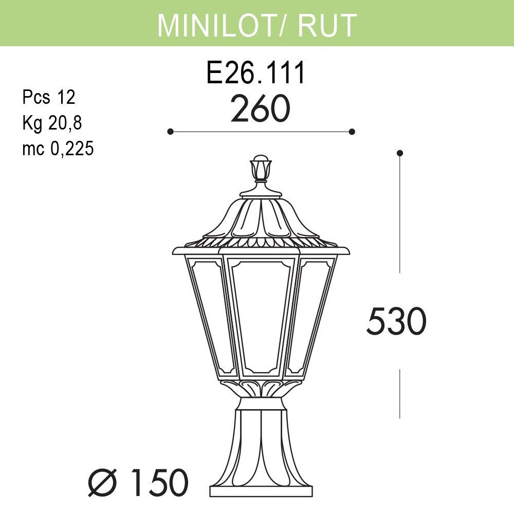 Уличный светильник Fumagalli Minilot/Rut E26.111.000.AXF1R в Санкт-Петербурге