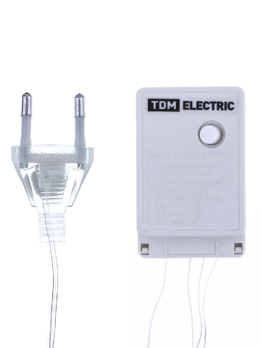 Светодиодная гирлянда TDM Electric СГ50Б5 250V белая 8 режимов SQ0361-0038 в Санкт-Петербурге