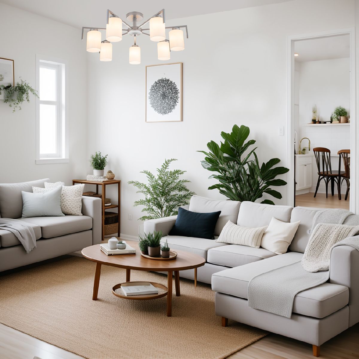 Люстра на штанге Escada Style 1142/7P Silver УЦ в #REGION_NAME_DECLINE_PP#