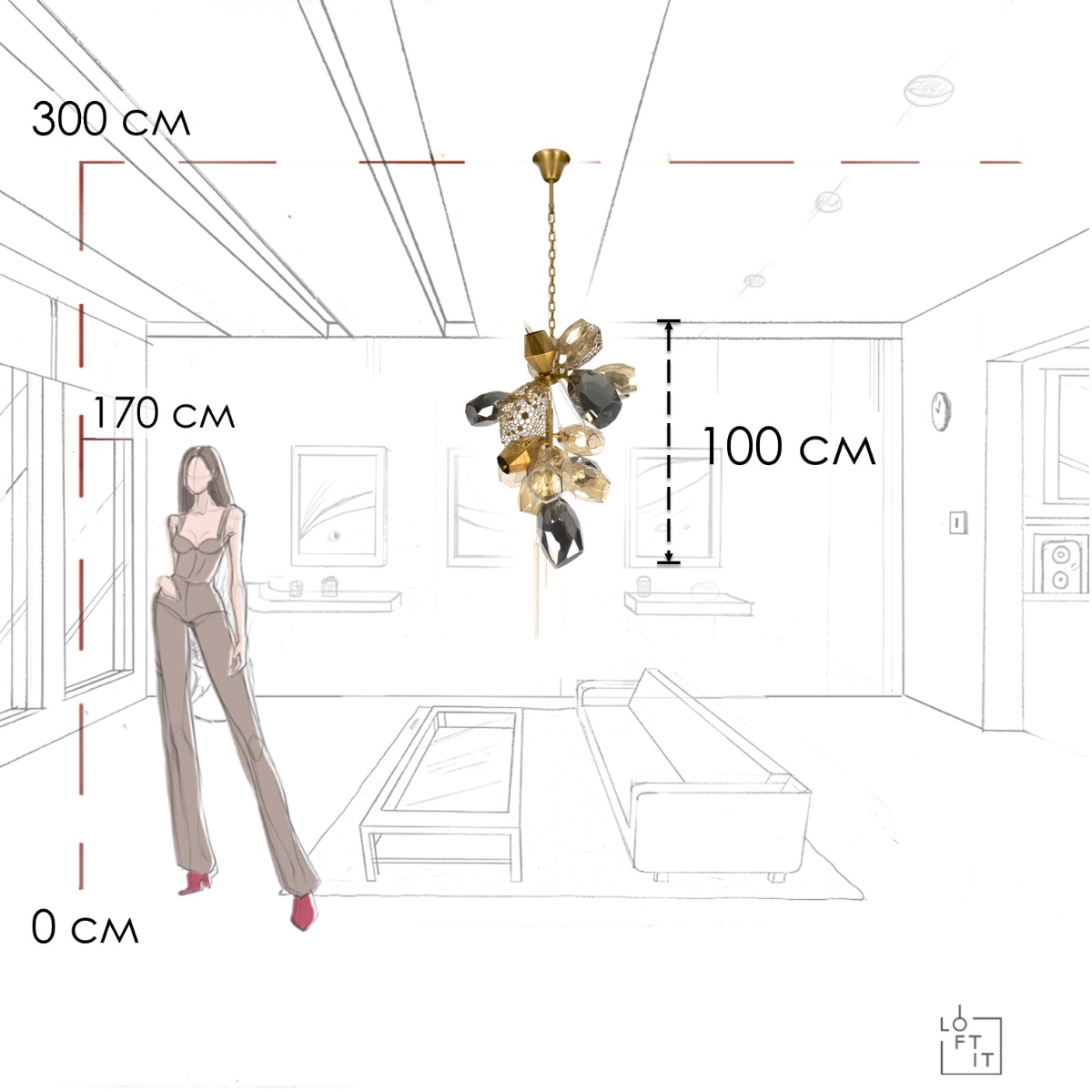 Подвесная люстра Loft IT Britannica 10401/600M в Санкт-Петербурге