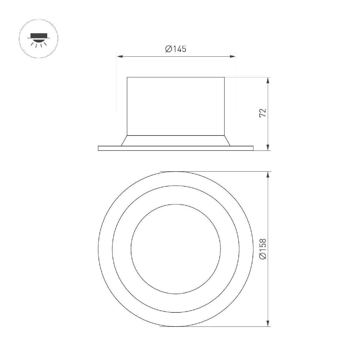 Встраиваемый светильник Arlight MS-DROP-BUILT-R158-30W Day4000 (WH, 90 deg, 230V) 040342 в Санкт-Петербурге