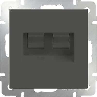 Розетка Werkel телефонная RJ-11 и Ethernet RJ-45 серо-коричневая WL07-RJ11+RJ45 4690389054105 в Санкт-Петербурге