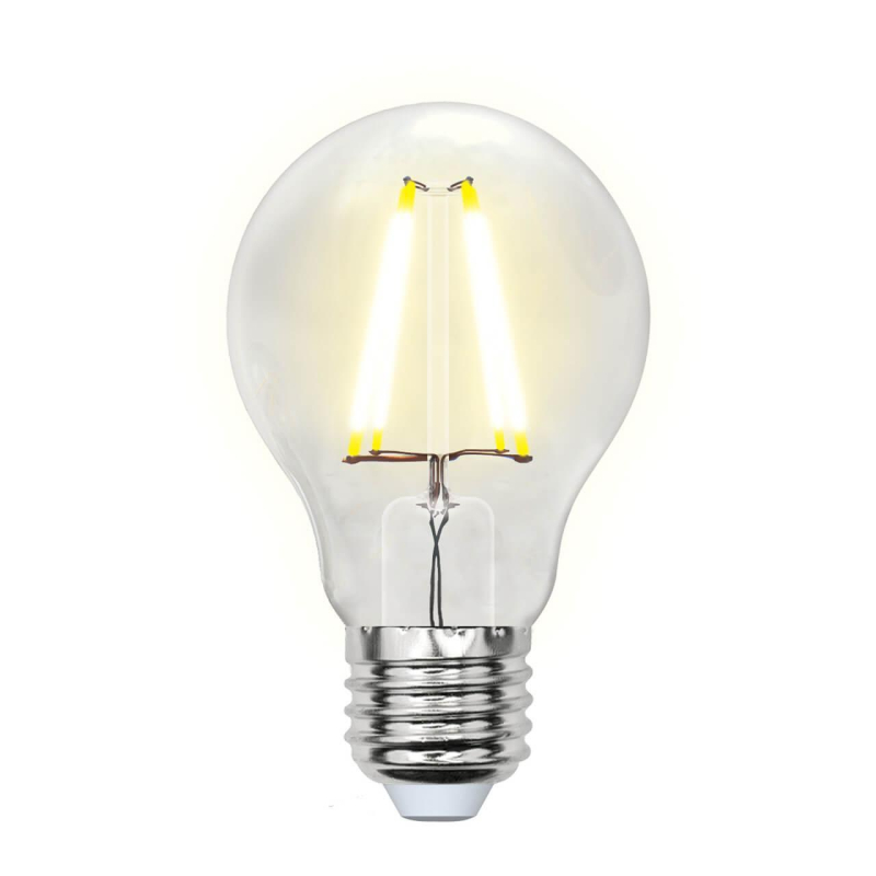 Лампа светодиодная филаментная (UL-00001372) Uniel E27 8W 4000K прозрачная LED-A60-8W/NW/E27/CL PLS02WH в #REGION_NAME_DECLINE_PP#