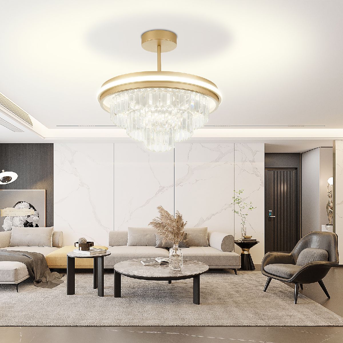 Люстра на штанге Natali Kovaltseva Crystal LED LAMPS 81115/3C в Санкт-Петербурге