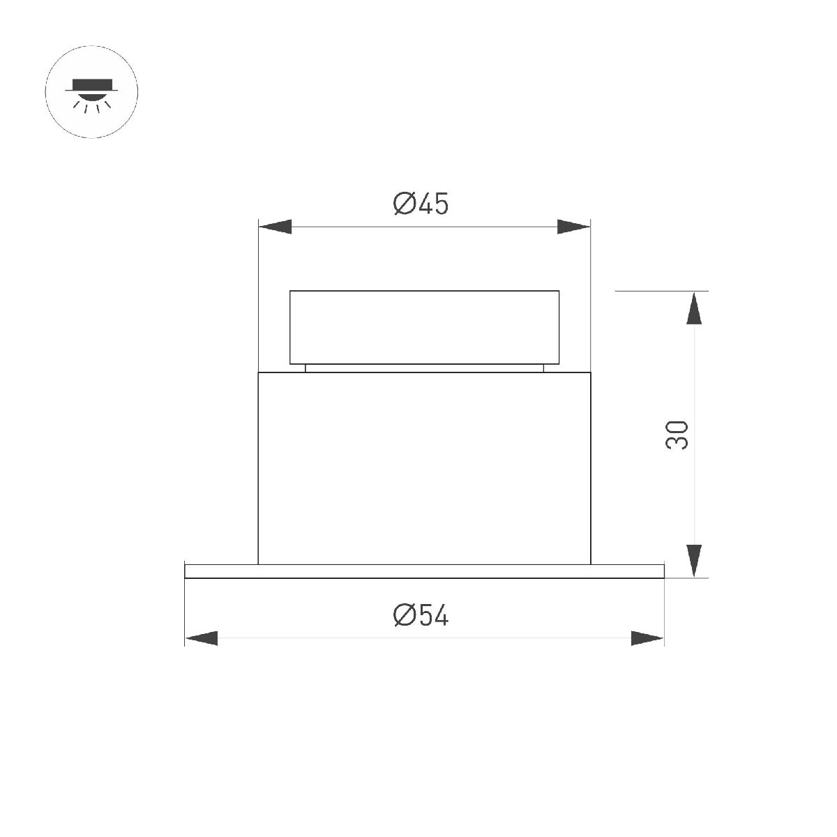 Встраиваемый светильник Arlight MS-GLORY-BUILT-R54-5W Warm3000 (WH, 38 deg, 230V) 047285 в Санкт-Петербурге