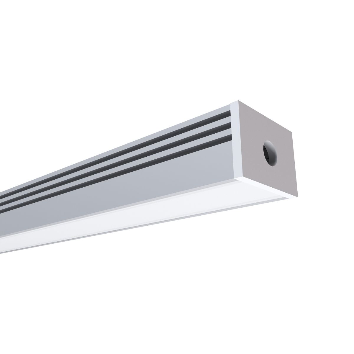 Профиль П-образный накладной шир. ленты до 12мм (рассеиватель матовый, заглушки - 2шт., крепеж - 4шт) OGM GM-08-10 в #REGION_NAME_DECLINE_PP#