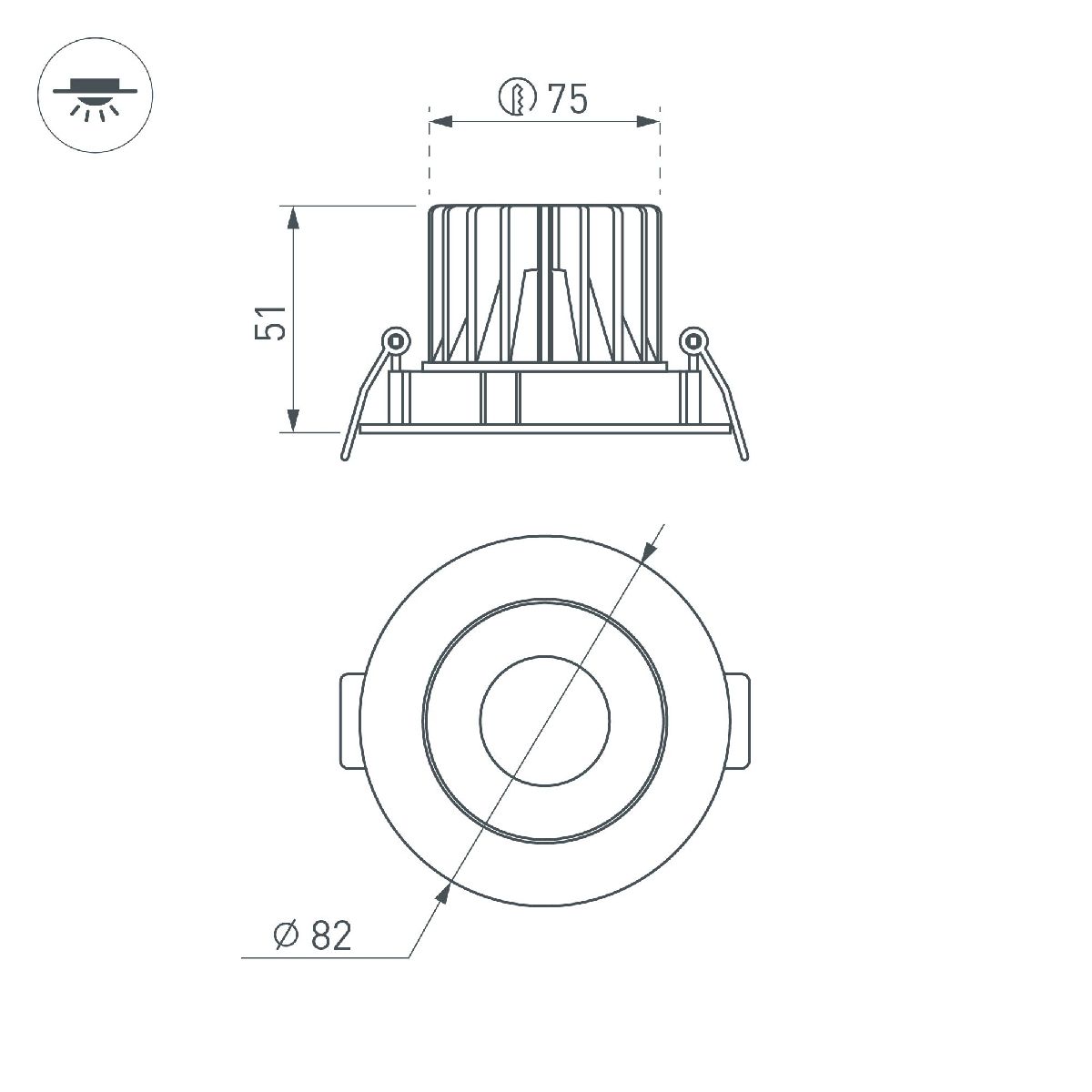 Встраиваемый светильник Arlight MS-FORECAST-BUILT-TURN-R82-8W Warm3000 037187(1) в Санкт-Петербурге