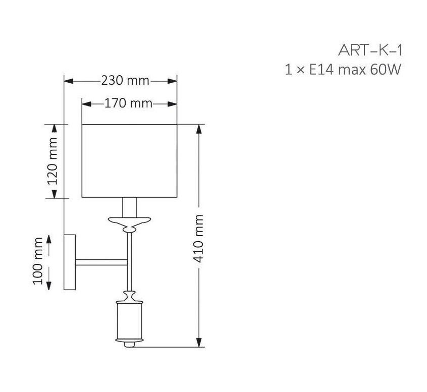 Бра Kutek Mood Artu ART-K-1 (N) в #REGION_NAME_DECLINE_PP#