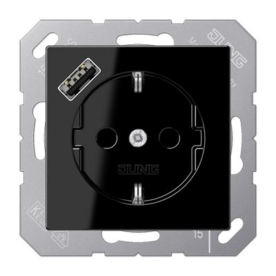 Розетка 2K+З USB Typ A Jung A1520-18ASW в Санкт-Петербурге