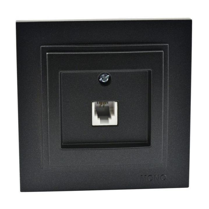 Розетка телефонная Rj45 Cat3 Mono Electric Despina графит 102-202005-124 в Санкт-Петербурге