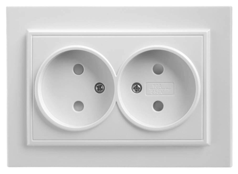 Розетка двойная Feron Stekker Эрна б/з 10A 250V белый PST10901301 39053 в Санкт-Петербурге