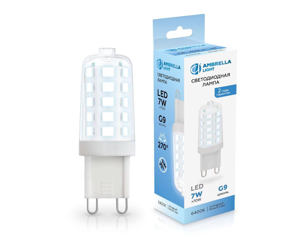 Светодиодная лампа Ambrella Light Bulbing G9 7W 6400K 100706 в Санкт-Петербурге