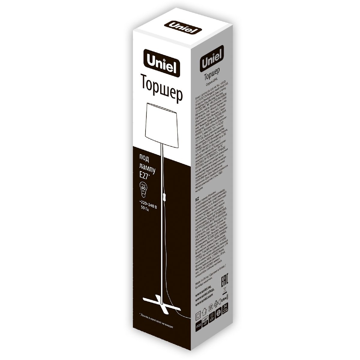 Торшер Uniel UML-T510 E27 BLACK/WHITE UL-00010193 в Санкт-Петербурге