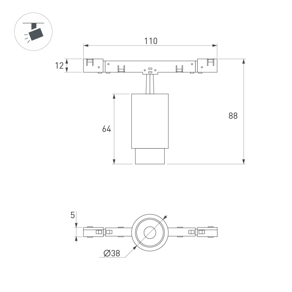 Трековый магнитный светильник Arlight MAG-MICROCOSM-SPOT-ZOOM-R38-5W Warm3000 (WH, 10-55 deg, 24V) (IP20 Металл) 051805 в #REGION_NAME_DECLINE_PP#