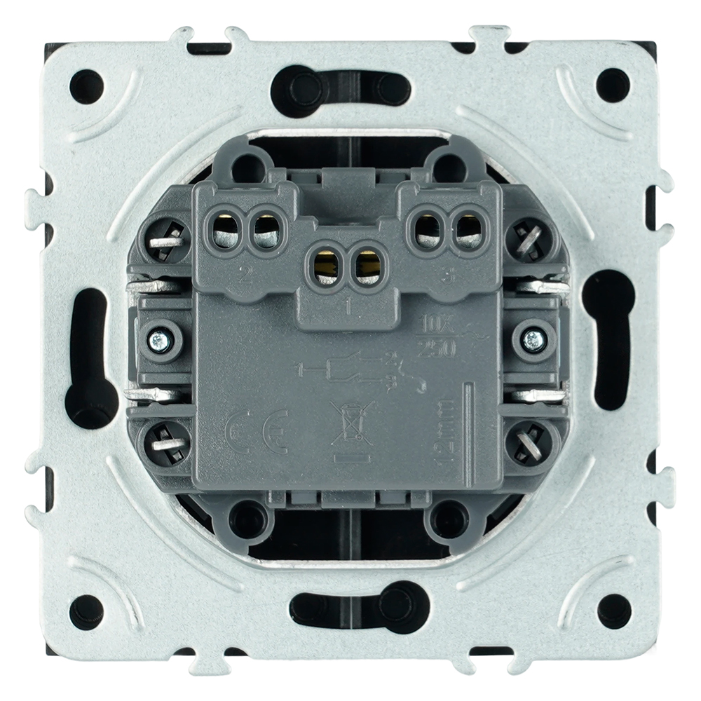 Выключатель двухклавишный Stekker Эмили RSW10-5116-05 черный уголь soft touch 50824 в Санкт-Петербурге